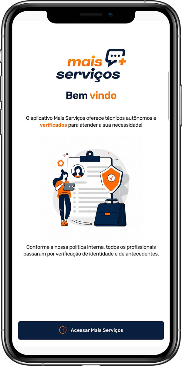 Tela 1 do Aplicativo Mais Serviços